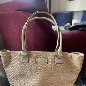 Kate Spade Cream Chevron Tote Bag